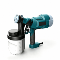 Pistolet de peinture électrique HVLP portatif, largeur de pulvérisation réglable, pot grande capacité détachable pour la peinture de meubles, murs et clôtures à domicile