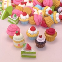 100PC Miniatur Kue Cangkir Resin Simulasi, Model Makanan Manis untuk Rumah Boneka, Aksesoris DIY, Mainan Kue Dapur