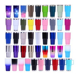 30oz Insulated Tumbler Stainless Steel Double Vacuum Coffee Tumbler Cup Durable Powder Coated Coffee Cup <b>With</b> Lids and <b>Straws</b> - Product Image 5