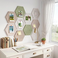 Lot de 10 tuiles hexagonales en feutre pour tableau d'affichage, épaisseur 9 mm, avec motifs uniques de tournesol évidés, pour décoration murale de maison et de bureau