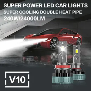 120w V10 3 Copper Tubes High Quality LED Bulbs 40000 Lumen H4 Headlight HIR2 Led Headlamp