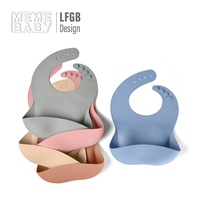 Qualité alimentaire Écologique LFGB Meilleure Vente Étanche Lavable Résistant Aux Taches Imperméable Bébé Bavoir Bavette En Silicone Pour Bébé