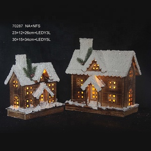 <span class=keywords><strong>Maison</strong></span> de village en bois éclairée par LED pour décoration de Noël <span class=keywords><strong>Maison</strong></span> de Noël en gros d'usine avec lumières - Product Image 4