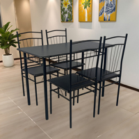 Ensemble de meubles de salle à manger moderne avec 1 table et 4 chaises, en panneaux MDF, populaire pour les hôtels - 1+4 DS-028