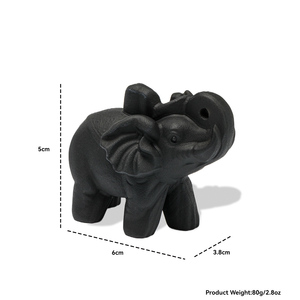 <span class=keywords><strong>Statuette</strong></span> de Bouddha chinoise de style <span class=keywords><strong>zen</strong></span> en obsidienne noire mate givrée, ornement en cristal sculpté pour la paix et la protection - Product Image 6