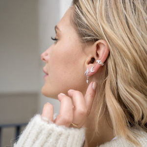 Pendientes de plata de primera ley para mujer, aretes pequeños, plata esterlina 925, estilo cubano, sin perforación, Gemnel - Product Image 5