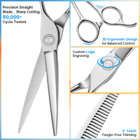 Ciseaux professionnels pour la coupe et l'éclaircissement des cheveux, en acier inoxydable 6CR, 6 pouces, tranchants, lisses, avec une prise confortable, couleur argent, pour salon de beauté