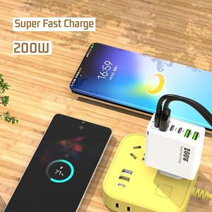 Vendedor caliente producto GaN <span class=keywords><strong>cargador</strong></span> <span class=keywords><strong>200W</strong></span> USB C estación de carga de pared PD carga rápida para iPhone Samsung <span class=keywords><strong>Xiaomi</strong></span> LG Moto - Product Image 3