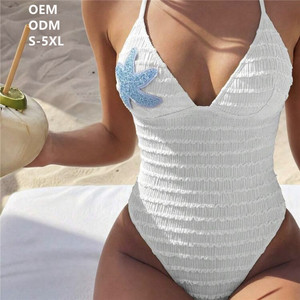 Traje de Baño de Diseño Nuevo 2027, Traje de Baño Enterizo con Volantes, Ropa de Playa OEM con Apliques, Traje de Baño para Mujer para Fiestas en la Playa <span class=keywords><strong>y</strong></span> Festivales - Product Image 1