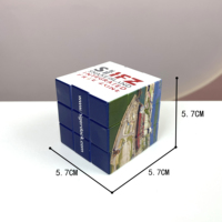 Impression personnalisée Logo Publicité 3x3 Rotation Casse-tête Cubes Jouet Cube de Vitesse Magique Sans Autocollant