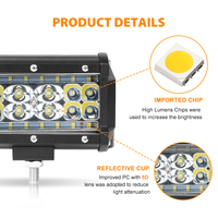 Barre lumineuse LED RCJ Super Bright 84W 6500K 6063 en aluminium aéronautique avec puce 3030 et faisceau spot 9-32V pour voitures et camions tout-terrain