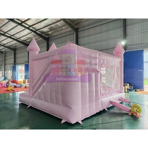 Château Gonflable Rose Pastel Princesse avec Toboggan et Éclairage – Combo de Saut et de Jeu pour Mariages, Anniversaires et <span class=keywords><strong>Location</strong></span> Commerciale - Product Image 4