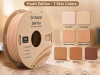 Filament PLA Soie Yiqiu3D 1,75 mm Mat Teinte Chair – Édition Jeunesse 7 Couleurs de Peau pour Imprimantes 3D Bambu Lab Creality