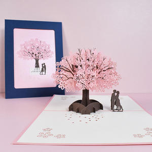 Tarjetas Pop-up Creativas Hechas a Mano con Diseño de Flor de Cerezo, Impresión UV 3D, Estampado Dorado, Nuevo Corte Láser, Papel de Regalo, Manualidades, Cumpleaños, San Valentín - Product Image 1