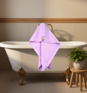 Y2006 1 Serviette à capuche en coton pour bébé, couleur unie, séchage rapide, forme triangulaire brodée, pour usage domestique, taille enfant - Product Image 2