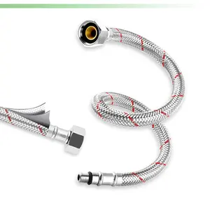 多长度柔性水龙头连接器编织不锈钢供应软管，用于冷热智能水龙头aupply线