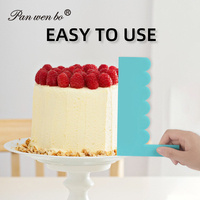 Grattoir à crème en plastique dents irrégulières bord spatules grattoir à gâteau fondant trancheuse à gâteau coupe-pâtisserie outils bricolage décoration