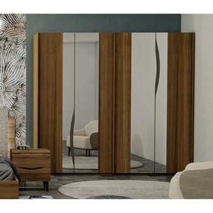 Armoire ATLANTA CM 270X62.5 H.247 BELGRAVIA NOUVEAU NOIR OCHER AVEC MIROIRS SÉCRÉTÉS - Product Image 1