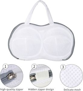 Sac de lavage réutilisable en maille de polyester avec fermeture éclair, écologique, pour sous-vêtements et vêtements féminins - Product Image 3