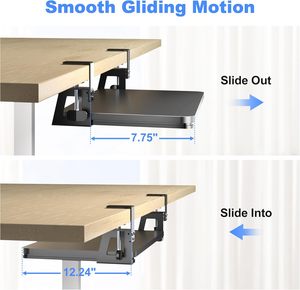 Plateforme coulissante sous le bureau pour accessoires de maison Ningbo, <span class=keywords><strong>support</strong></span> de <span class=keywords><strong>clavier</strong></span> à fixation C-Clamp, vente directe usine - Product Image 3
