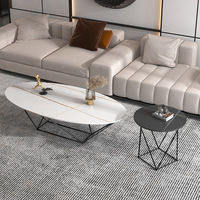 ZEE406 Nouvelle table basse italienne minimaliste en métal avec roulettes, plateau en pierre, design moderne pour petits appartements, mobilier de maison de luxe léger