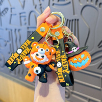 Porte-clés Halloween Lumineux dans le Noir, Accessoire de Sac Adorable, Pendentif Transfrontalier, Porte-clés Lanterne Citrouille, Cadeau