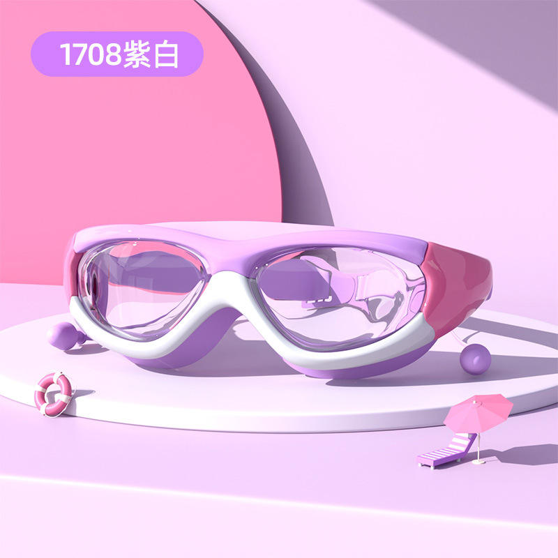 1708 Purple  amp; White [One-Piece Earbuds]