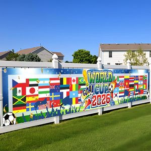 Promotional Cheap New 2026 World Soccer Event Banner World Country Flag Outdoor Indoor International Country Flag Decoration