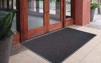 Tapis d'entrée côtelé absorbant l'eau, grattoir anti-salissures, chemin de tapis en polyester à boucles, avec support en PVC TPE et en caoutchouc