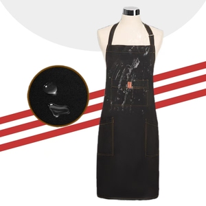 Multiple Pockets Restaurant Working <b>Aprons</b> Waiter Uniforms Chef Cooking <b>Aprons</b> <b>Waterproof</b> - Product Image 1