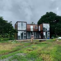 Casa Contenedor de Techo Plano de Bajo Costo, 20 pies, Desmontable, Prefabricada, Modular, de Panel Sándwich de Acero, Diseño Personalizado para Oficina en Obra