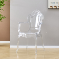 Chaise d'invité de haute qualité pour événements, démontable, en acrylique transparent, modèle Ghost