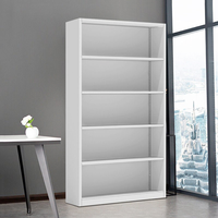 Armoire de classement en acier sans porte, 4 étagères réglables, structure KD, design minimaliste, solution de rangement durable pour la maison, le bureau ou la chambre