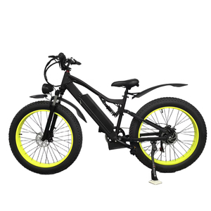Vélo électrique sport à double suspension avec pneus neige 26*4, cadre en alliage d'aluminium, batterie lithium 48V 15AH, moteur sans balais et freins à disque - Product Image 1