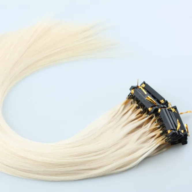Yeni Trend 6D saç uzatma insan Remy saç Strand çift çekilmiş kalın son doğal bakire ön gümrük İnsan saç