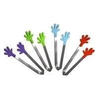 Mini pinces à aliments en acier inoxydable, 1 pièce, de qualité alimentaire, créatifs, en forme de main, cuisine, salade, barbecue, Tongs en Silicone