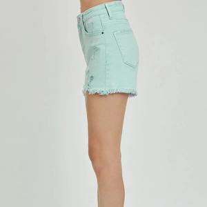 Shorts en jean décontractés d'été pour femmes, taille haute, avec double bordure décorative, nouvelle mode - Product Image 2