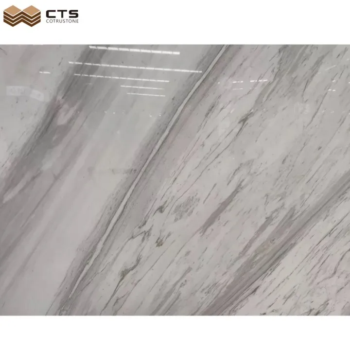 Hot Indoor Floor Wall Decoration With Natural Stone Hone White Volakas Marble Slab