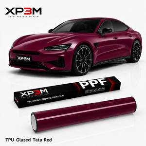 Film de protection de peinture automobile XP3M en TPU brillant rouge Tata, 7,5 mil, auto-réparant, anti-rayures, anti-jaunissement - Product Image 1