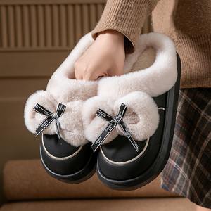 Sonbahar kış kadın sevimli yay yay için terlik nefes pamuk su geçirmez Mao Mao terlik kalın alt sıcak - Product Image 4