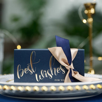 Boîte à bonbons de mariage personnalisée avec logo, boîte cadeau en papier pliable avec ruban pour les cadeaux des demoiselles d'honneur, fête nuptiale
