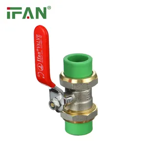 IFAN PPR Brass Valve Ball Plastic Pipe Fitting Names And Parts Iron Core Brass Double Union Ball Valve