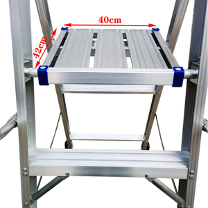 8级工业折叠伸缩铝梯，承重300磅，便携式，适用于工程使用 - Product Image 4