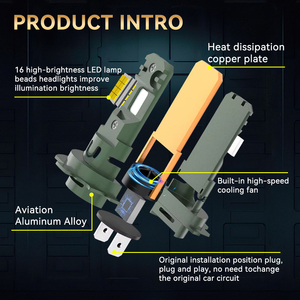 Ampoule de phare LED pour voiture 55W 3570 CSP 20000LM 6000K H4 12V, garantie 2 ans, mini plug & play, neuve pour Accord - Product Image 4