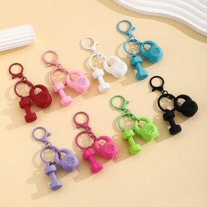 New Resin Kettlebell & Barbell Keychain DIY <b>Fitness</b> <b>Equipment</b> Car Bag Charm Sport Theme Gift <b>Accessory</b> - Product Image 2