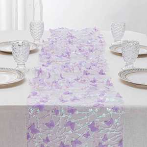 Heart Butterfly Mermaid Runner Glitter <b>Table</b> <b>Cloth</b> for Wedding Birthday Banquet Event & <b>Party</b> Ceremony Supplies Decor - Product Image 3