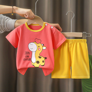 Ensemble de vêtements pour enfants à manches courtes en coton pur, tenue d'été pour filles et garçons, style coréen pour bébés et enfants, shorts de sport - Product Image 6