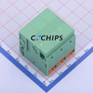 KF207R-10.16-3P Spring Terminal Block Bent Lead Through Hole,P=10.16mm Connector 1x3P 10.16mm Green 3P - Product Image 2