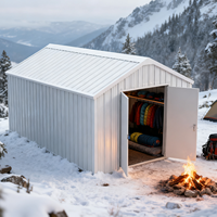 Abri de jardin métallique 12 pi x 20 pi - Unité de rangement extérieure à double porte - Abri de garage métallique