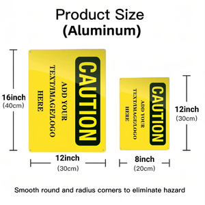 Пользовательский предупреждающий знак безопасности дорожного движения, персонализированный ваш текстовый логотип, наружный Алюминиевый металлический знак, домашний офис, сад, дорога, используется - Product Image 2